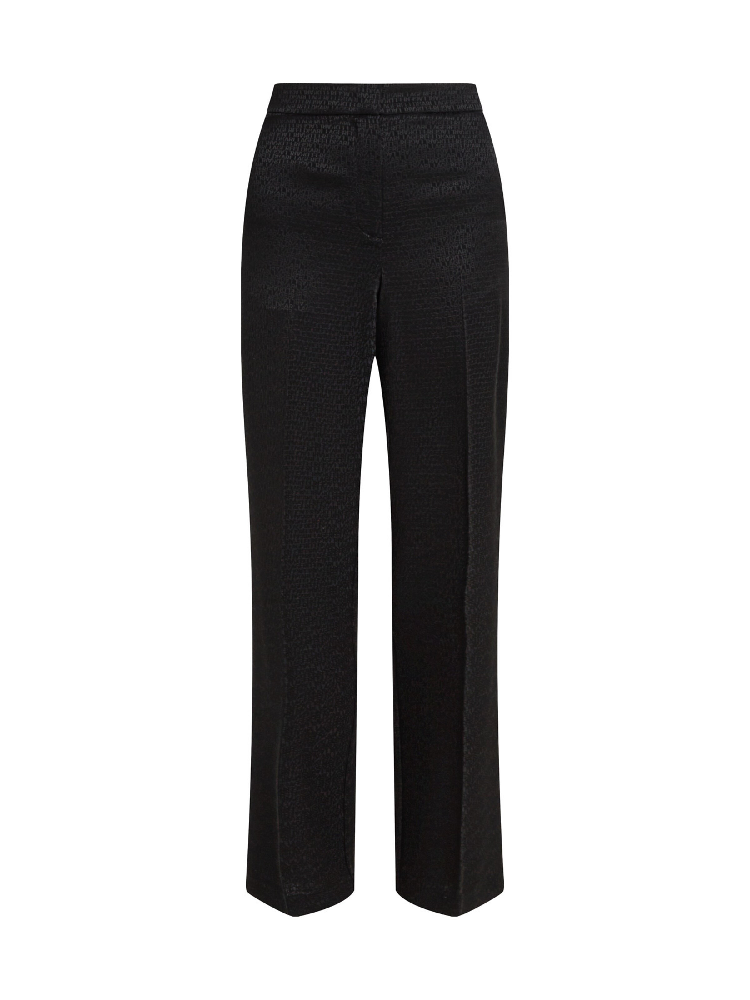 Karl Lagerfeld Regular Панталон с ръб в черно: отпред