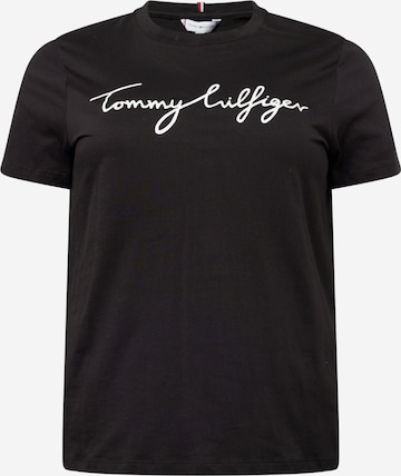 Tommy Hilfiger Curve T-shirt i svart: framsida