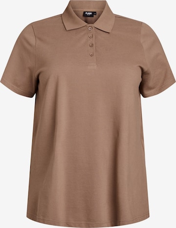 brūns Flash by Zizzi T-Krekls 'Fllyn': no priekšpuses