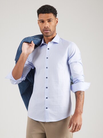 Bruun & Stengade Slim fit Businessskjorta 'Ugalde' i blå: framsida