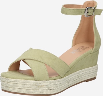 BULLBOXER Strap Sandals in Green: front