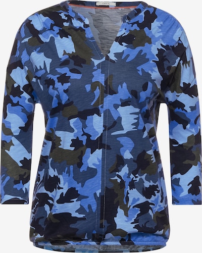 CECIL Shirt in blau / hellblau / khaki / schwarz, Produktansicht