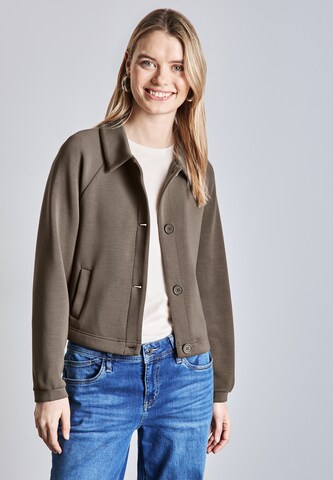 STREET ONE Zip-Up Hoodie in Brown: front