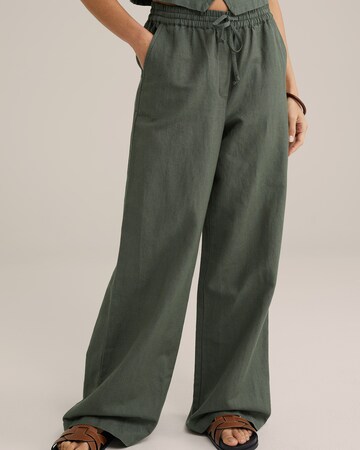 Wide Leg Pantalon WE Fashion en vert : devant