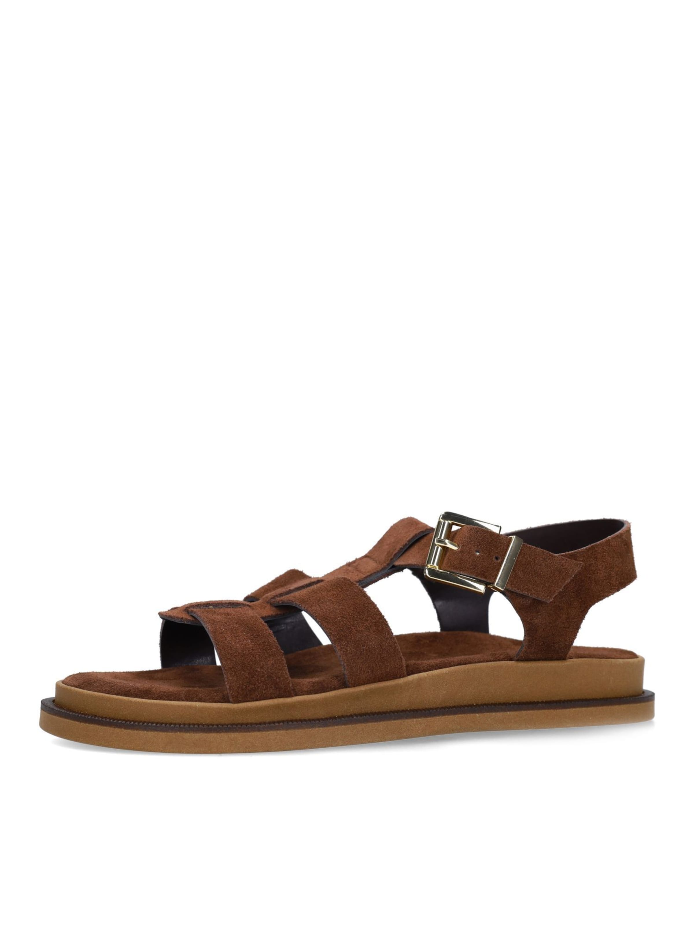 Sandales à lanières MANFIELD en marron : devant