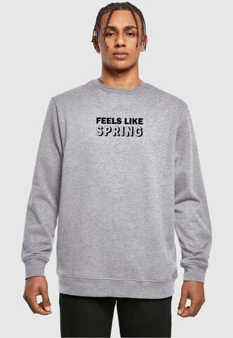 Merchcode Sweatshirt 'Spring - Feels like' in Grau: Vorderseite