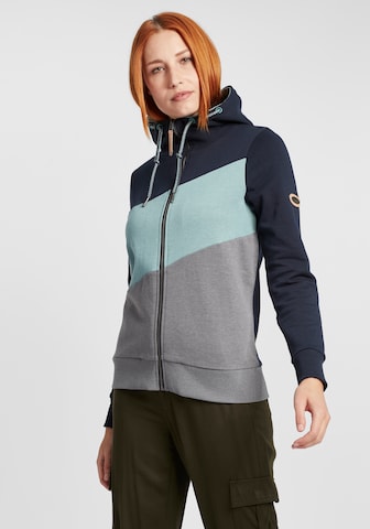 Oxmo Zip-Up Hoodie 'Aggi' in Blue: front