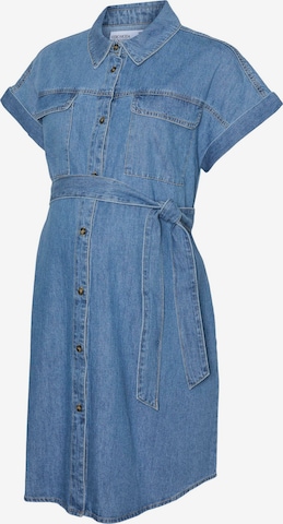 Vero Moda Maternity - Vestido camisero en azul: frente