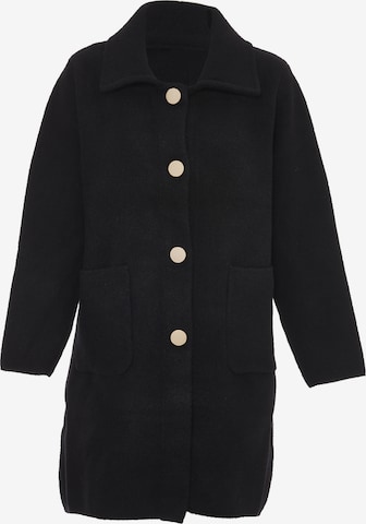 CELOCIA Knitted Coat in Black: front
