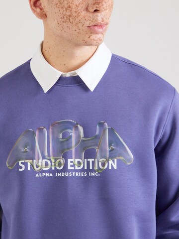 ALPHA INDUSTRIES Collegepaita 'Studio Edition Vibe' värissä lila