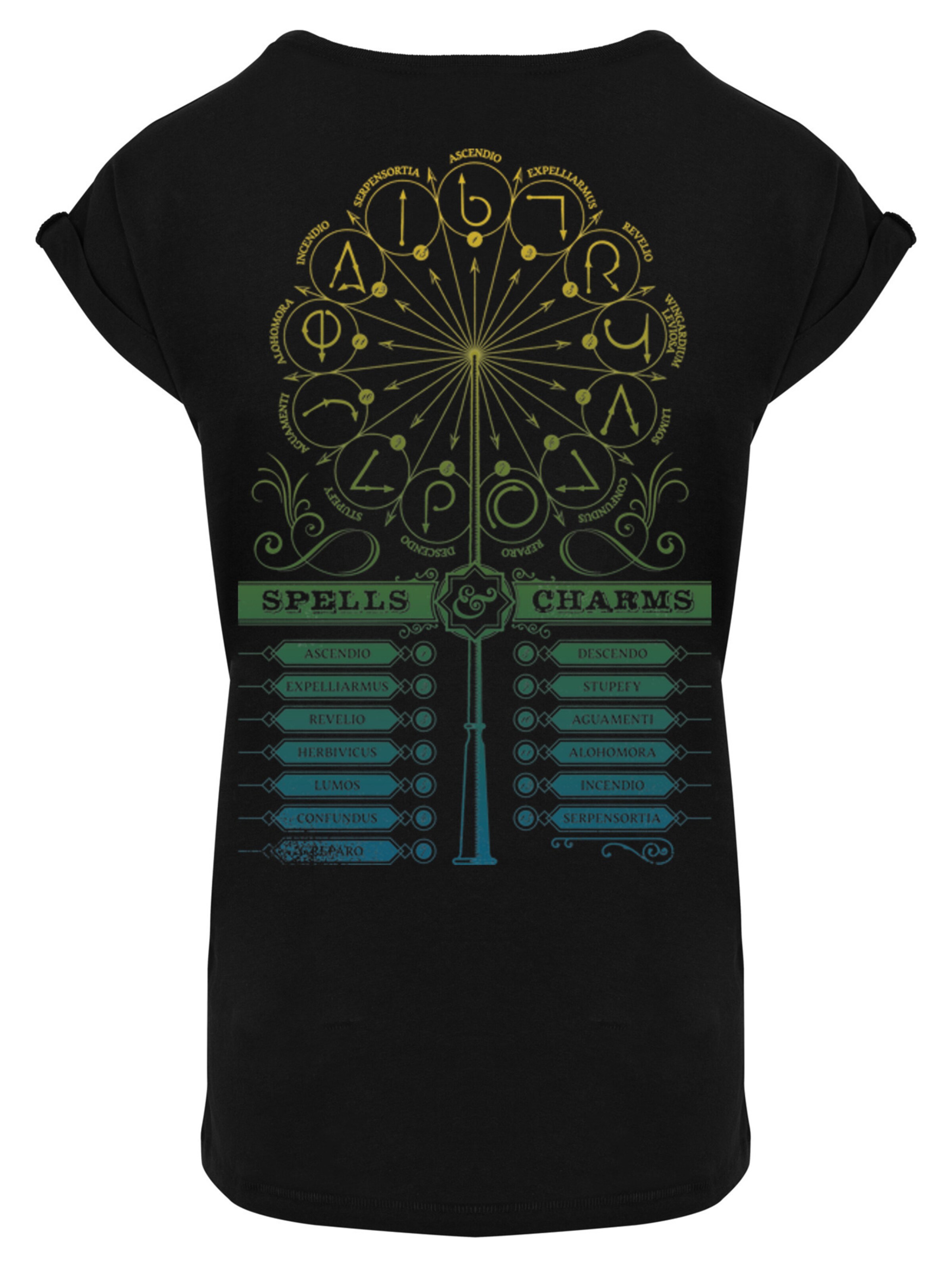Maglietta 'Harry Potter Wingardium Leviosa Spells Charms' di F4NT4STIC in nero