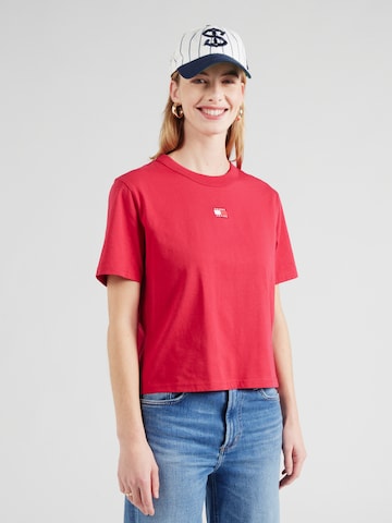 Tommy Jeans Tričko – červená: přední strana