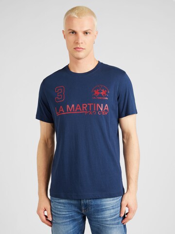 La Martina - Camiseta en azul: frente