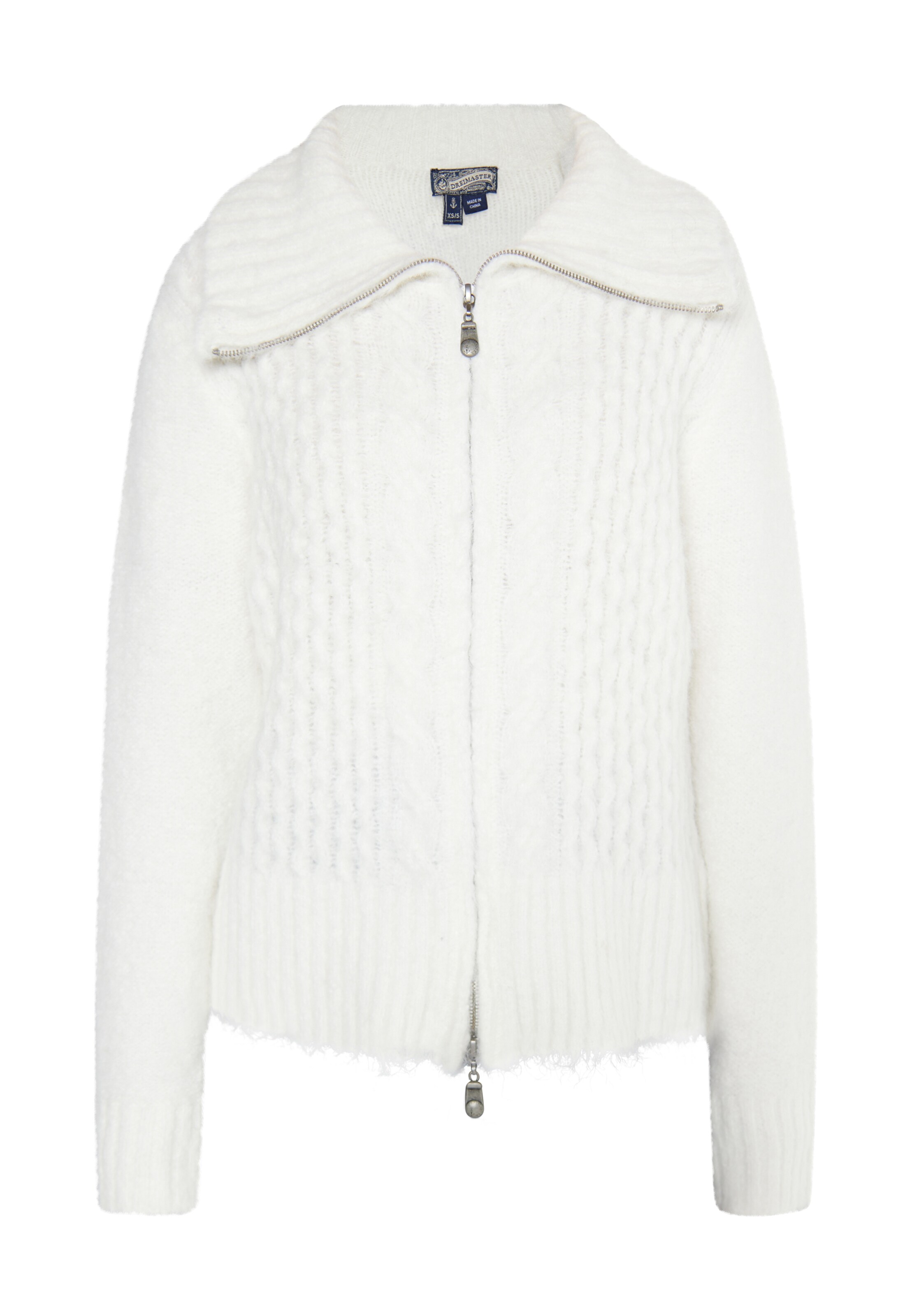 DreiMaster Vintage Плетена жилетка 'Altiplano' в бяло: отпред