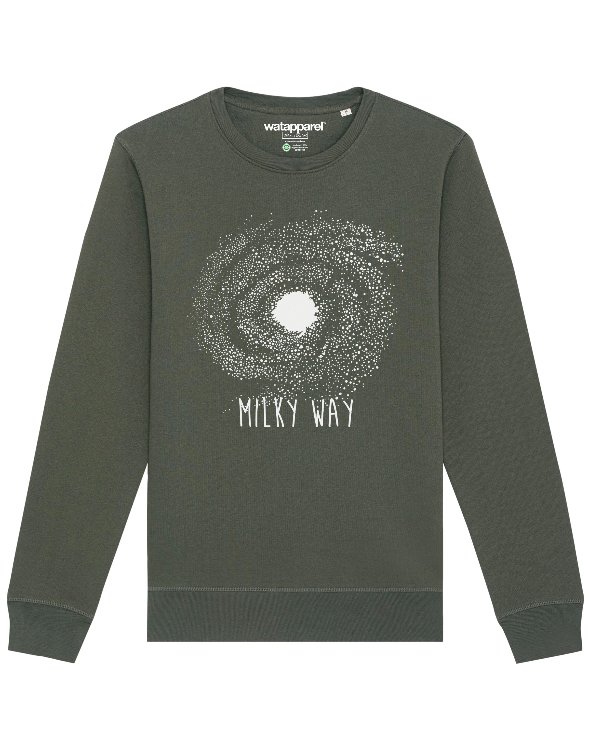 Watapparel Sweatshirt ' Milky way ' in Groen: voorkant