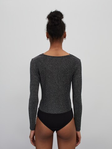EDITED Shirt Bodysuit 'Swantje' in Grey