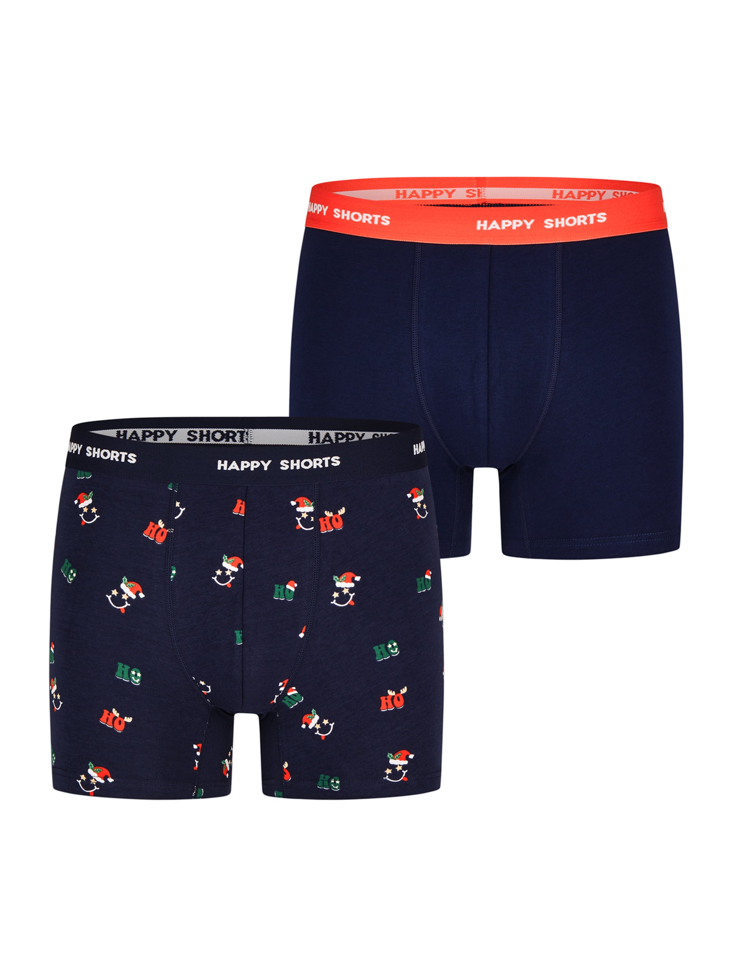 Happy Shorts Boxershorts 'Xmas' in Blauw: voorkant