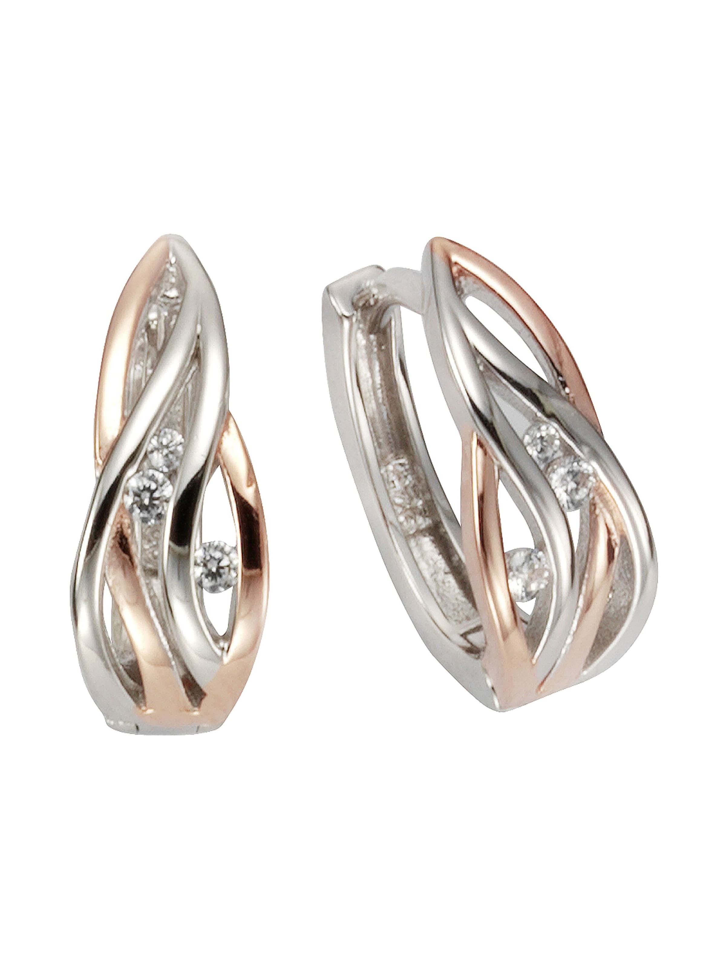 Zeeme Boucles d'oreilles en One Size en or rose / argent, Vue avec produit