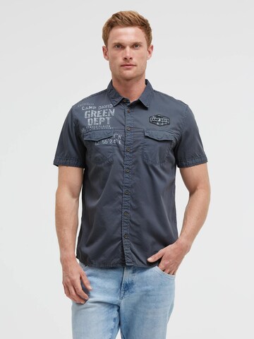 CAMP DAVID Regular fit Button Up Shirt in Blue: front