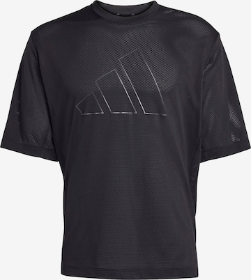 juoda ADIDAS PERFORMANCE Sportiniai marškinėliai: priekis