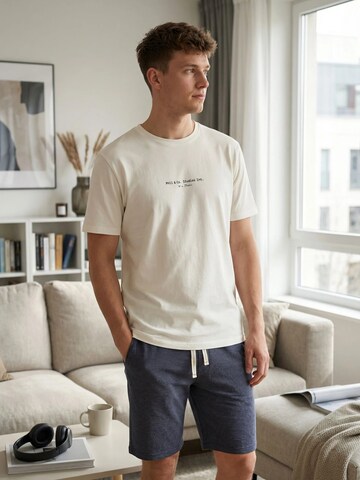 Phil & Co. Berlin Pyjama kort in Wit: voorkant