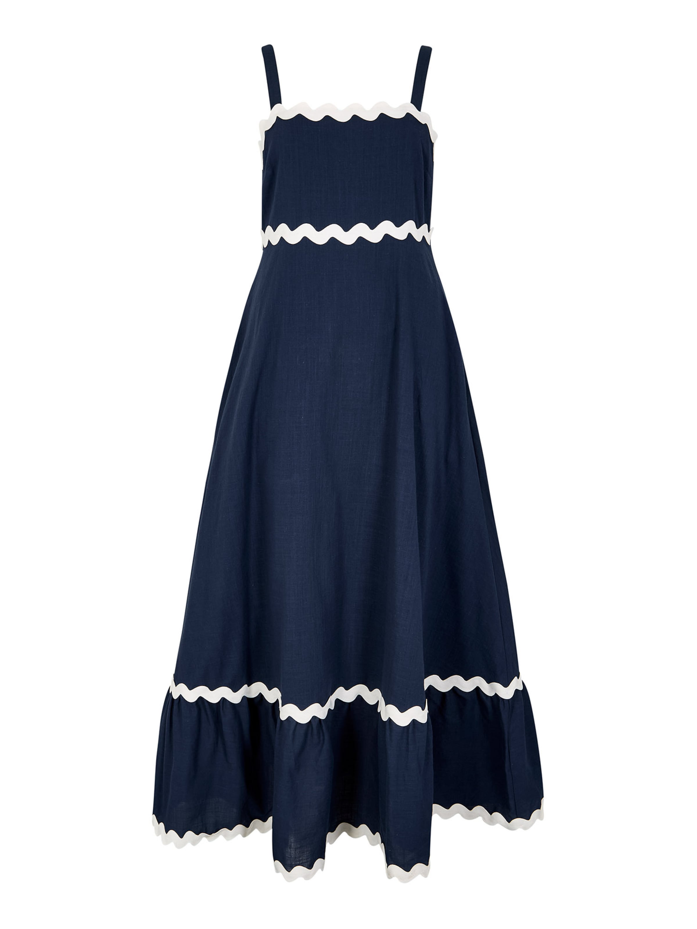 Apricot Kleid 'Ric Rac Trim' in Blau: Vorderseite