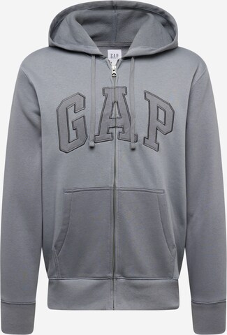 GAP Sweatjacke 'HERITAGE' in Grau: predná strana