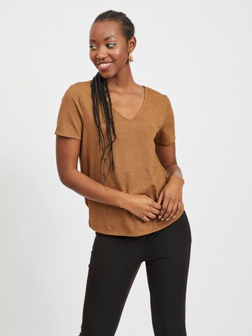 VILA Shirt 'Luxi' in Brown: front