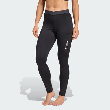 ADIDAS TERREX Skinny Sports trousers 'Xperior' in Black: front