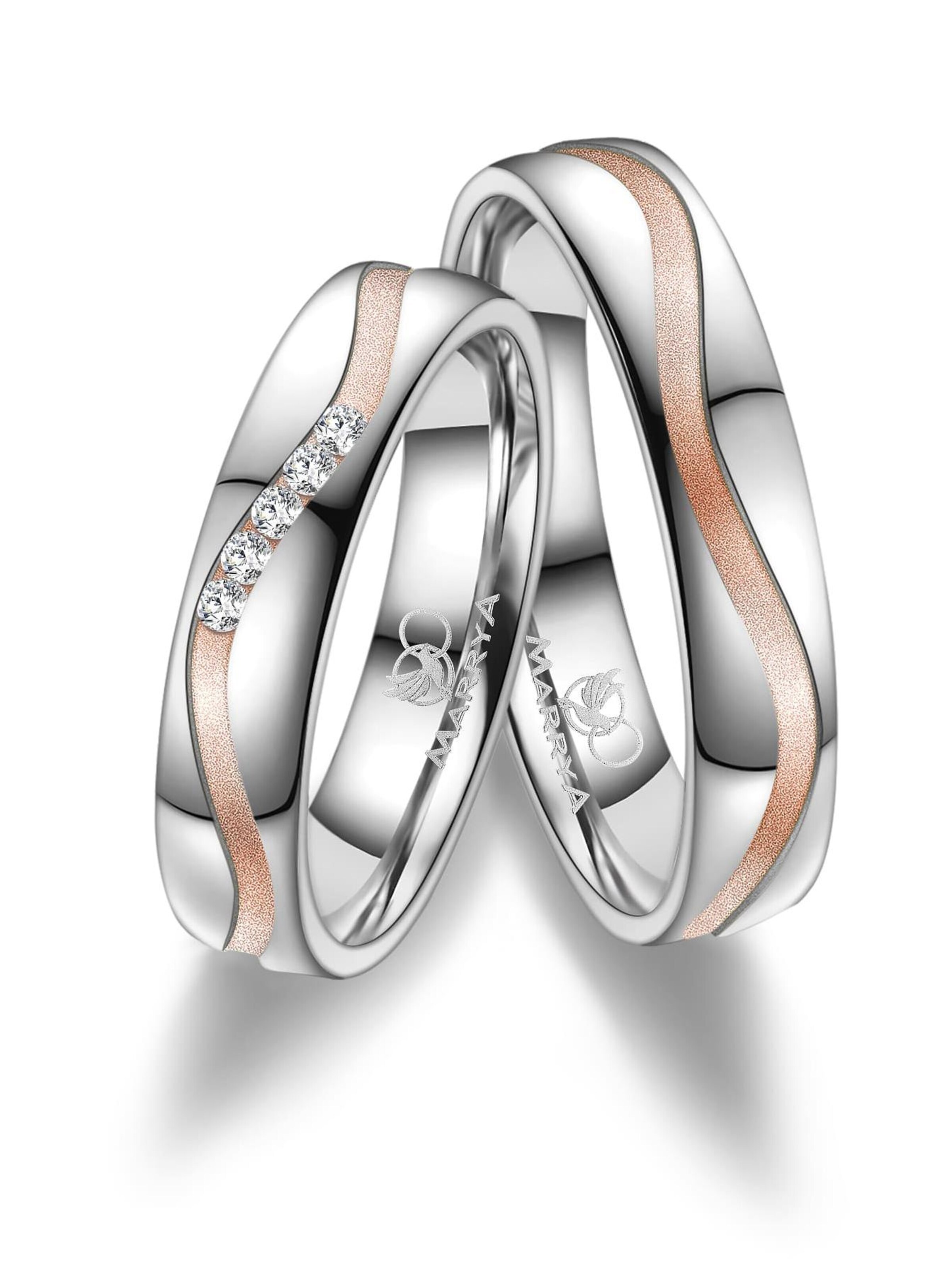 MARRYA Ring 'MARRYA SI-28 Ehering aus Silber' in Gold