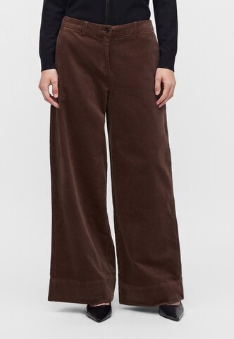Wide Leg Pantalon 'C_Tacodi2-D' BOSS en marron : devant