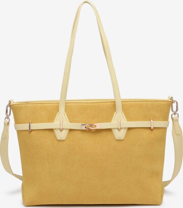 Borsa a mano 'Borsa a Mano Donna Ecopelle - Modello KSD52134 con Tracolla Staccabile' di Kassandra in giallo: frontale