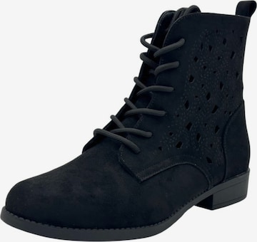 Nowaland Lace-Up Ankle Boots in Black: front