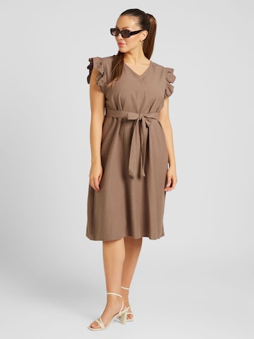 ONLY Carmakoma Sukienka 'JUPITER' w kolorze brązowy