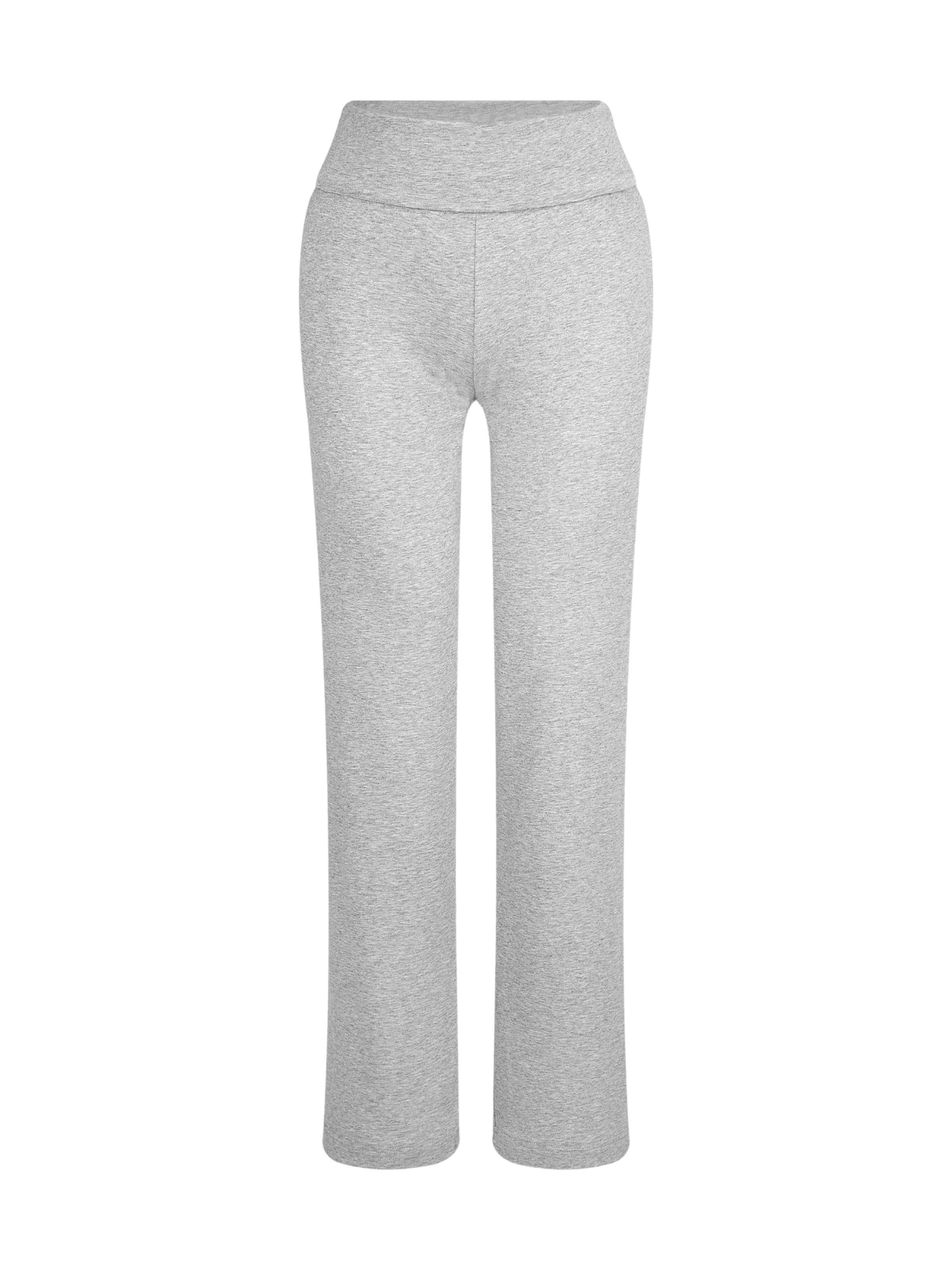 Leela COTTON Wide leg Pants 'Damen Bio-Baumwoll Komforthose' in Grey: front