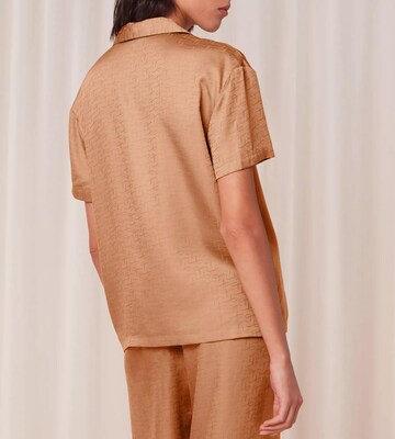 TRIUMPH Pajama Shirt 'Silky Sensuality' in Brown