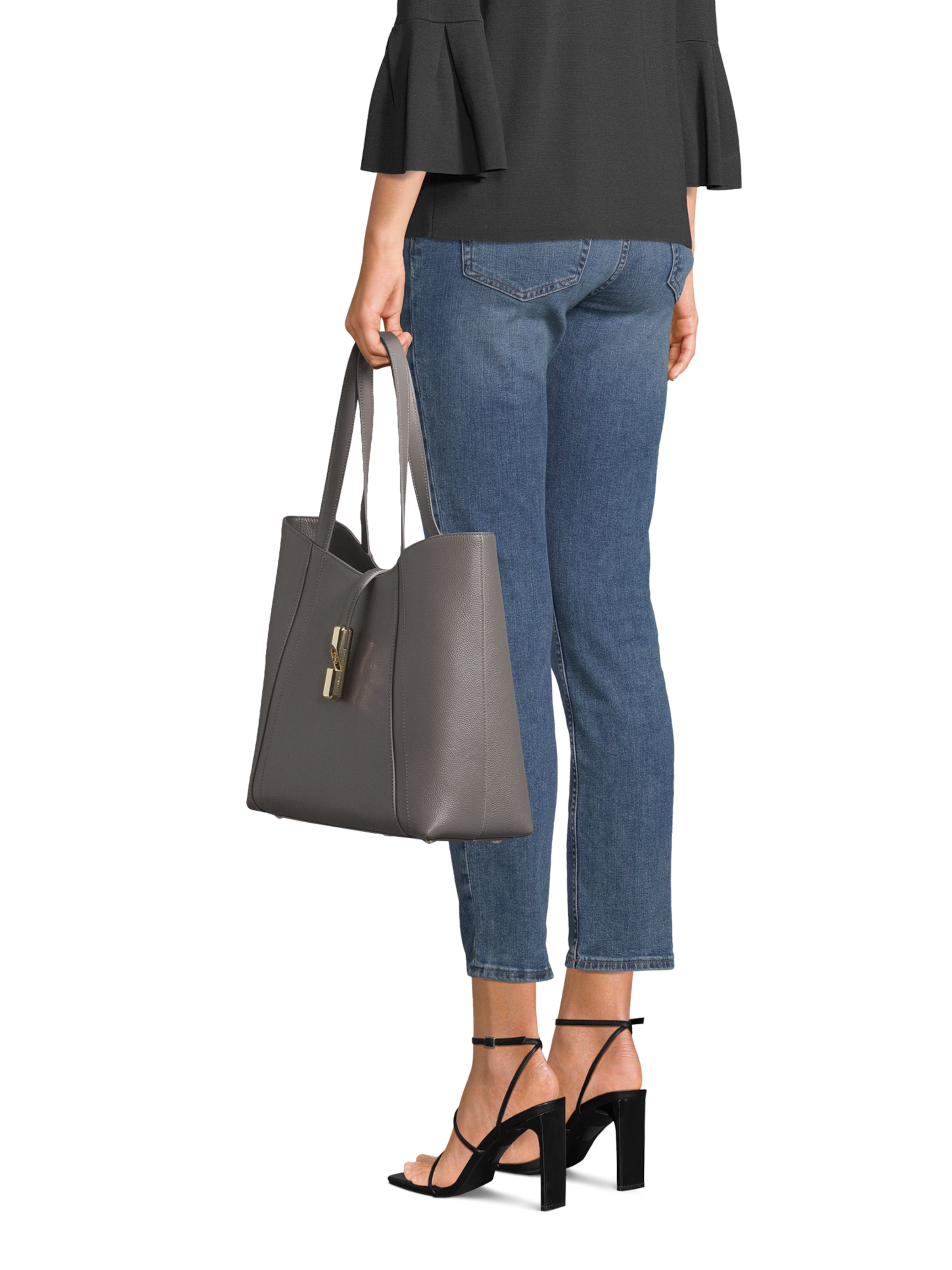 FURLA Μεγάλη τσάντα 'GOCCIA' σε γκρι: μπροστά