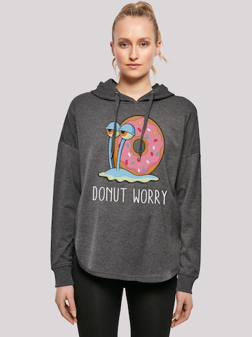 F4NT4STIC Sweatshirt 'Spongebob Schwammkopf Donut Worry Garry' in Grau: predná strana