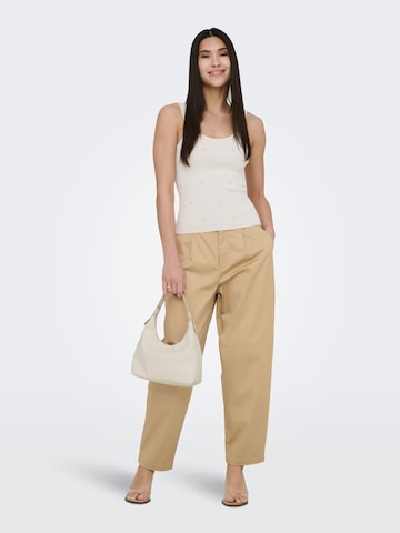 ONLY Barrel Chino trousers 'ONLCASIL' in Beige: front