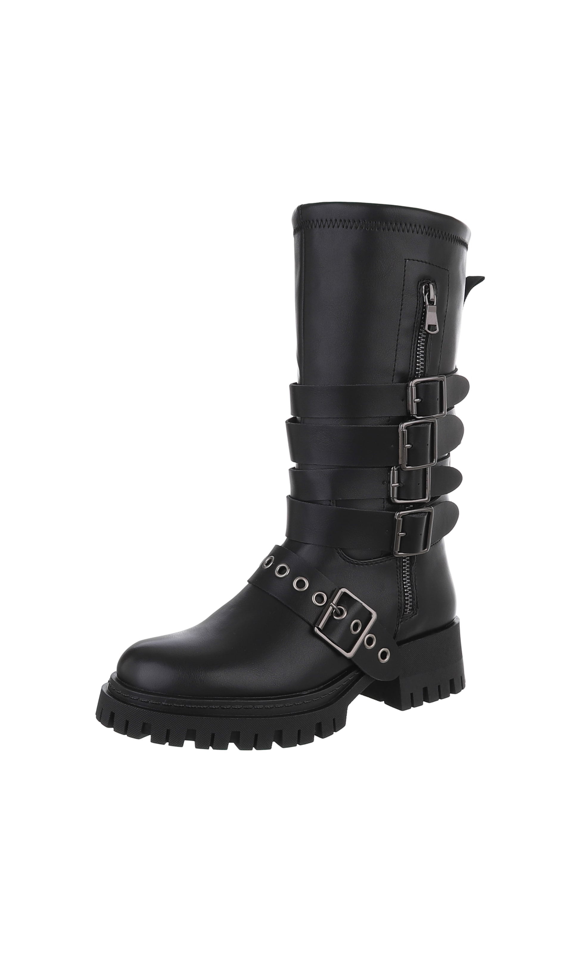 Ital-Design Stiefel in Schwarz: Vorderseite