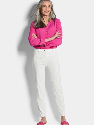 Goldner Slimfit Hose in Weiß