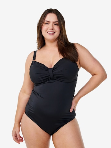 juoda Swim by Zizzi Marškinėliai Maudymosi kostiumėlis 'Shanny': priekis