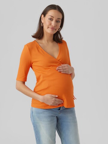 T-shirt 'Alaia' MAMALICIOUS en orange : devant