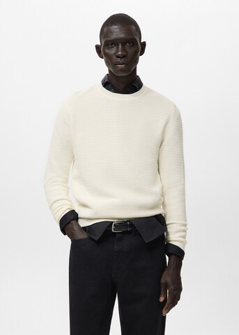 MANGO MAN Pullover 'Salas' in Weiß: Vorderseite