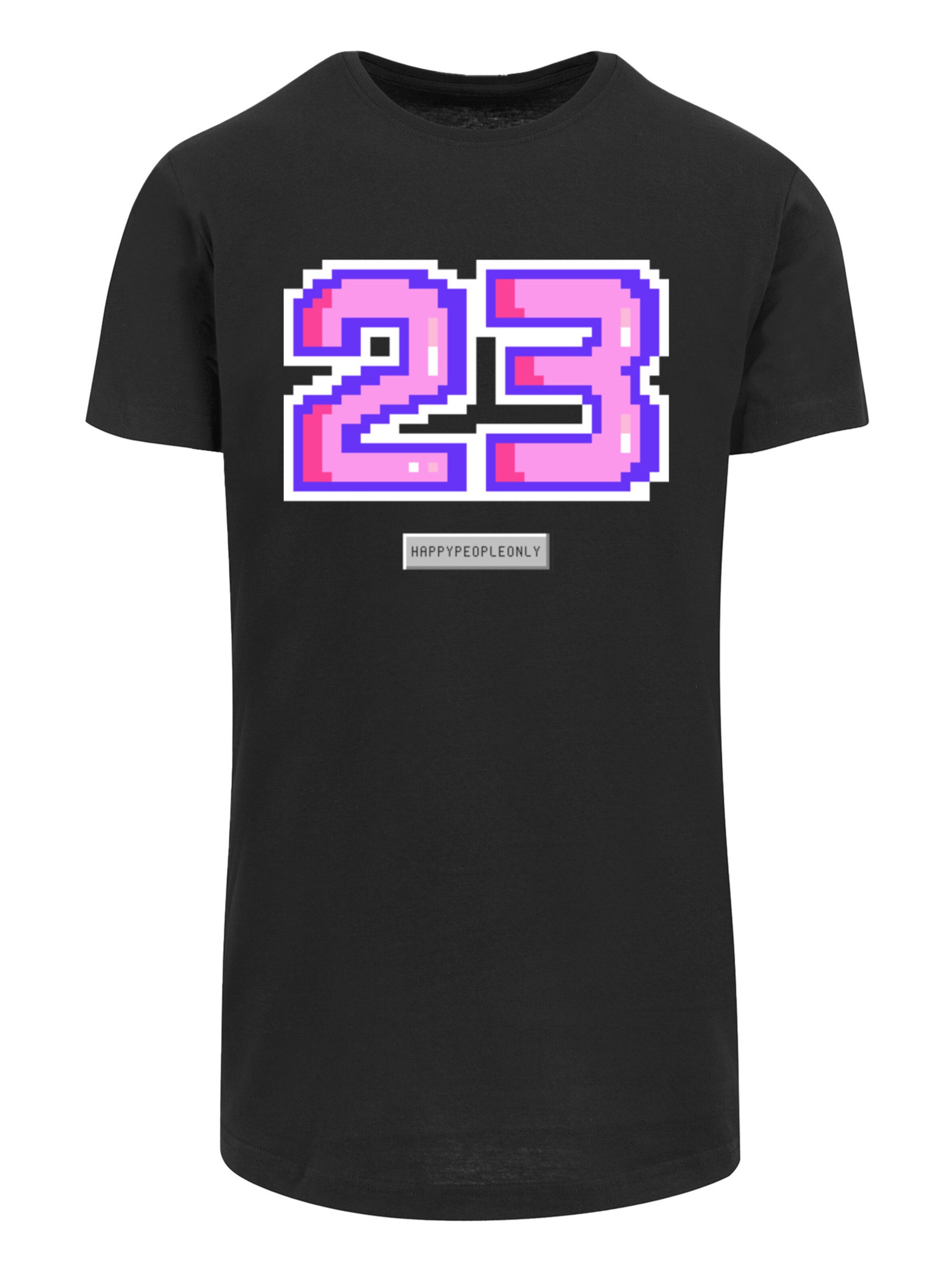 F4NT4STIC Shirt 'Pixel 23' in Zwart: voorkant