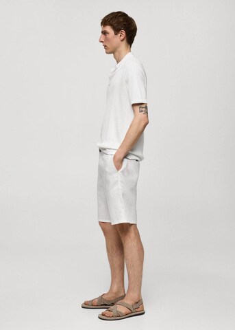 MANGO MAN Slimfit Hose 'Carp' in Weiß