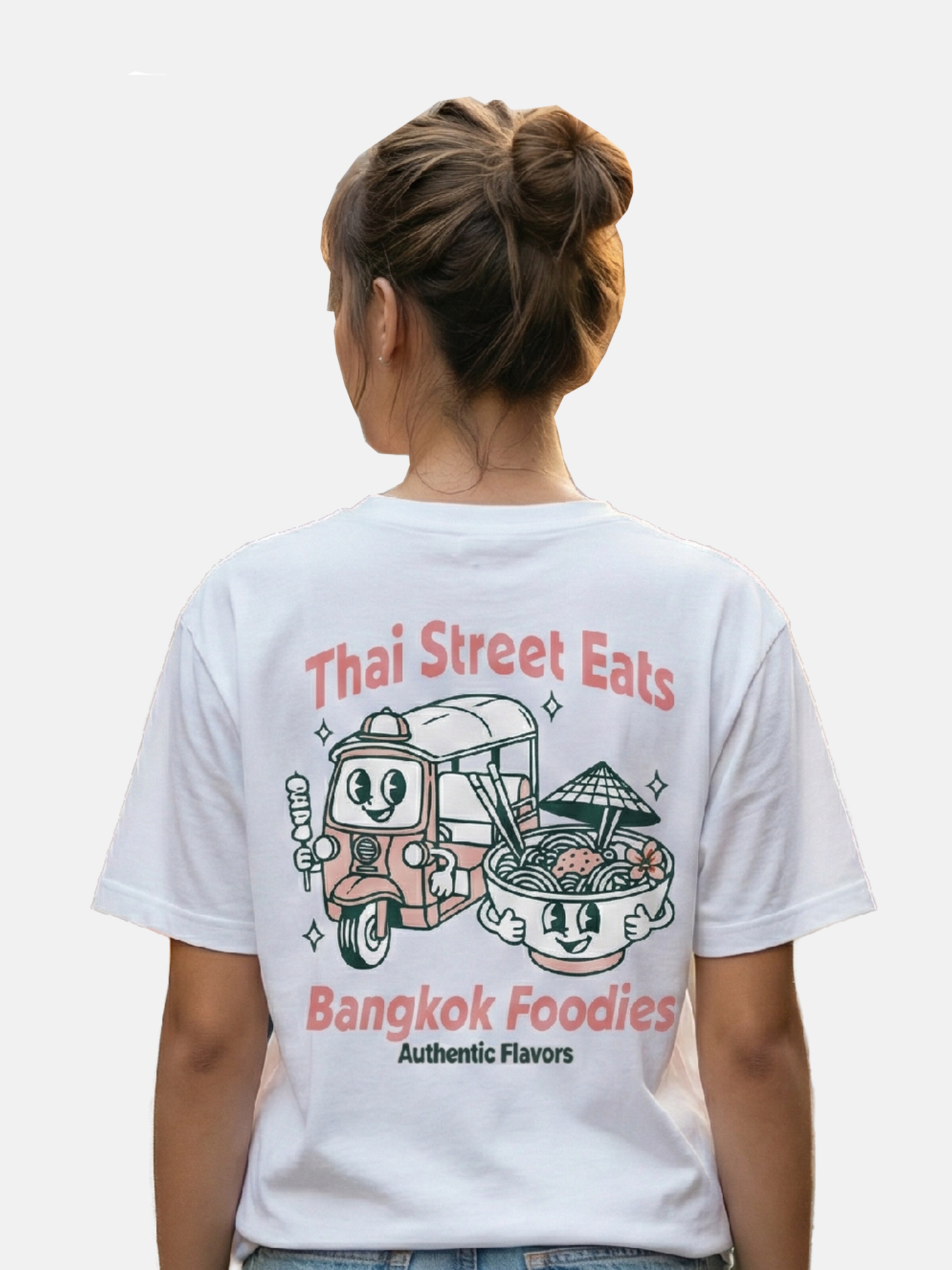 RoamLikeSummer Shirt 'Thai Streets Eats'‌‌‌‌‌‌‌ in Weiß