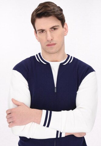 Vestes en maille MO en bleu