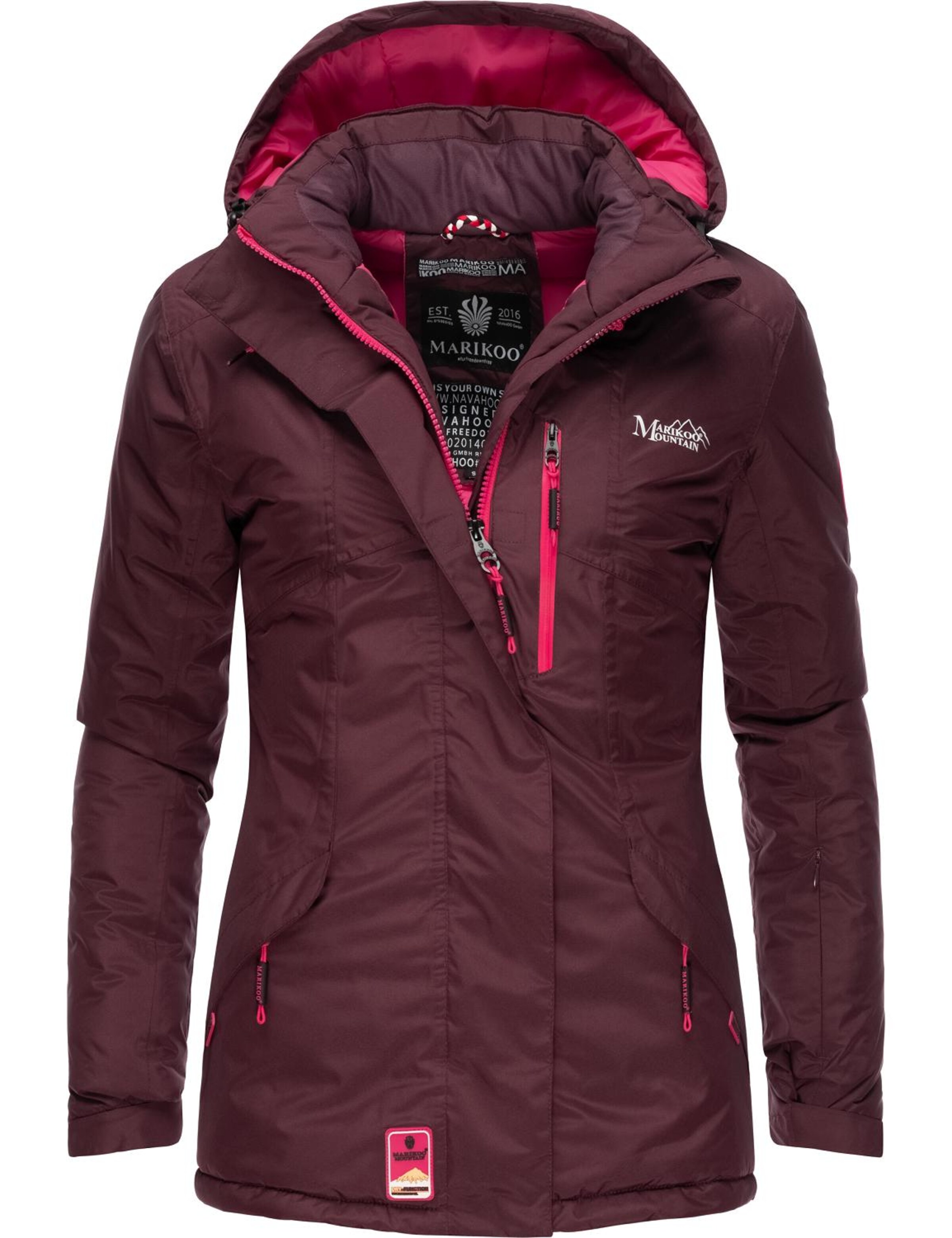 Veste fonctionnelle 'Rabeaa' MARIKOO en rouge : devant