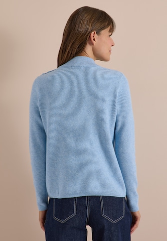 CECIL Pullover mit Struktur und Knopfdetail in Blau